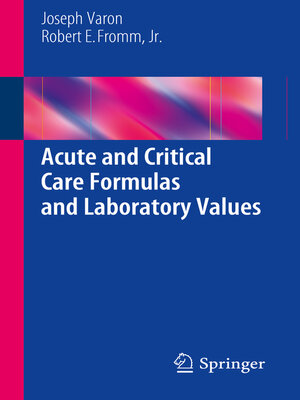 cover image of Acute and Critical Care Formulas and Laboratory Values